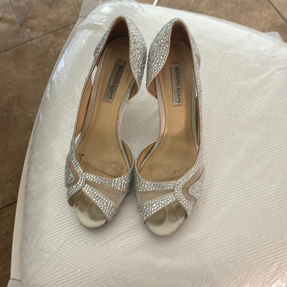 Benjamin Adam Swarovski wedding shoes size 7 1/2